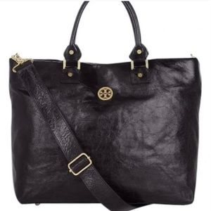TORY BURCH DENA BLACK LEATHER CROSSBODY BAG
